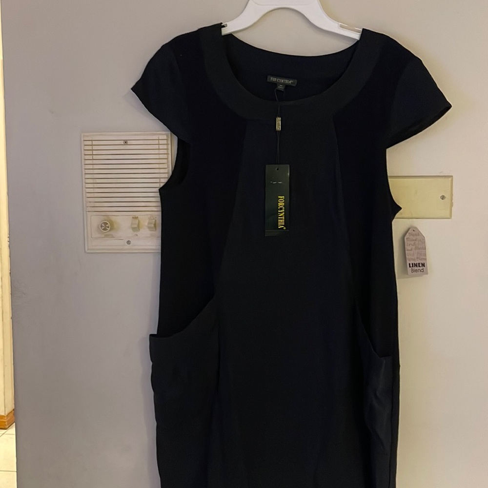 Cynthia Linen Black Dress